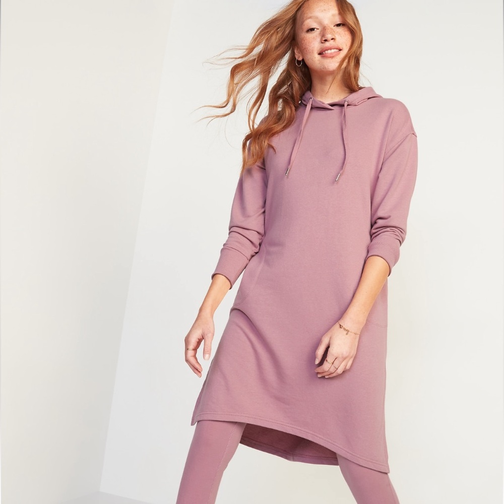 🆕 OLD NAVY Loose Hooded Sweatshirt Shift Dress